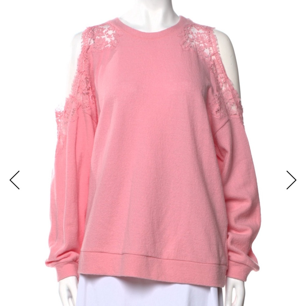 Ermanno Scervino Pink Off-the-Shoulder Sweater Lace